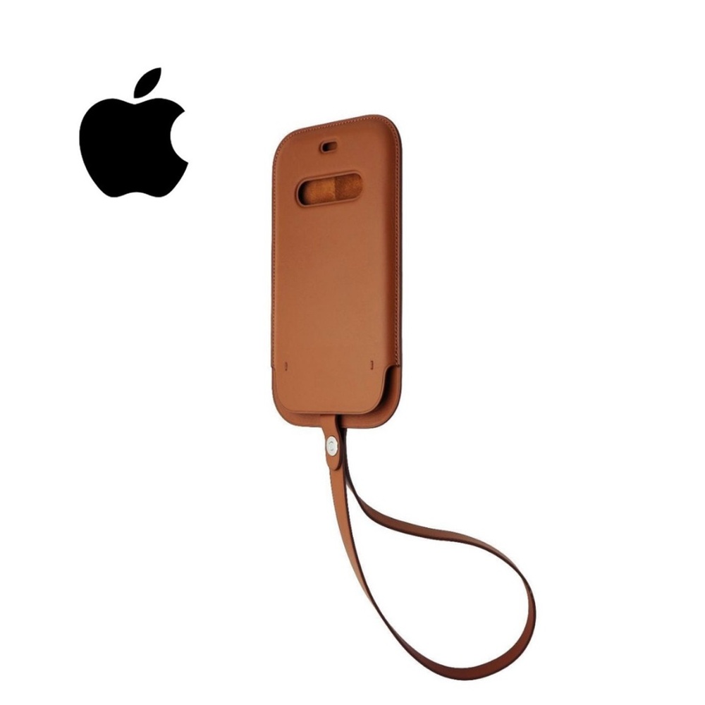 Apple Leather Sleeve Case with MagSafe for Apple iPhone 12 mini - Saddle Brown